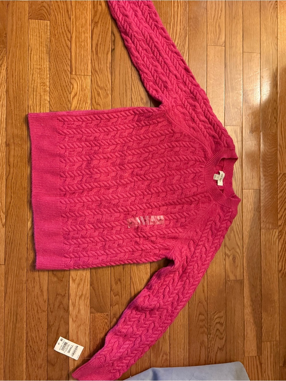 Bright Pink Cable Knit Women's Sweater